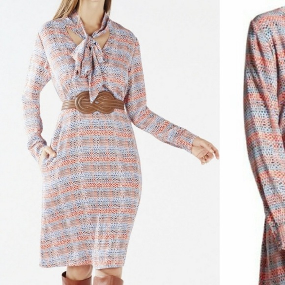 BCBGMaxAzria Dresses & Skirts - 🩷Alicha Tie-Neck Plaid Dress